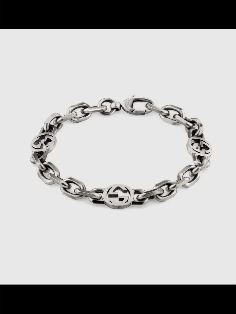 Gucci Silver Interlocking G Link Bracelet - Men's Jewelry